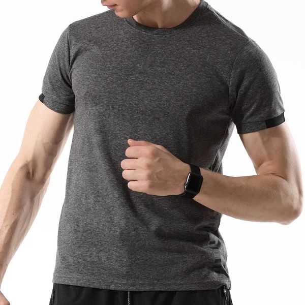

gym shirt sport t shirt men short sleeve running men workout training tees fitness sport t-shirt rashgard, Black;blue