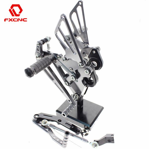 

fxcnc aluminum adjustable motorcycle rearset rear set foot pegs pedal footrest for fz-09 mt 09 mt09 2013 2014 2015 2016