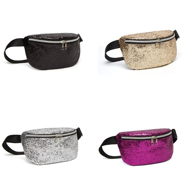 

thinkthendo women girls sequins waist fanny pack belt bag travel hip bum bags small purse chest phone pouch 25 x 9 x 14cm