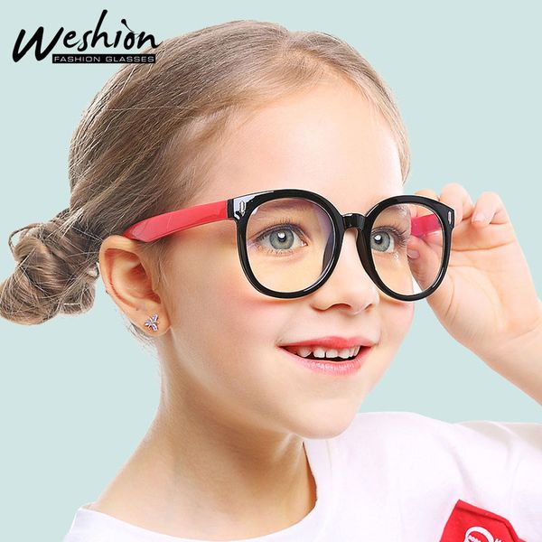 

square kids glasses anti blue light optical frame children boy girls clear computer transparent blocking reflective eyeglasses, White;black