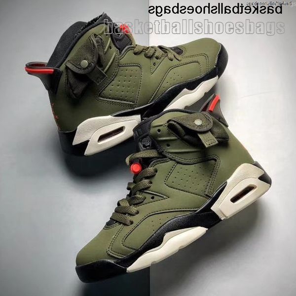 

wholesale ts 6s cactus jack kids basketball infant shoes olive travis scotti high 6 ts sneakers outdoor sports