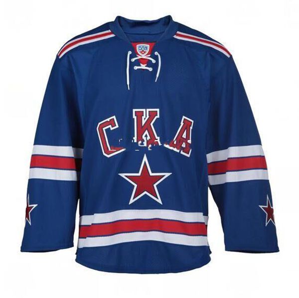 

men russia ska st. petersburg khl no name no number hockey jersey or custom any name or number jersey, Black;red