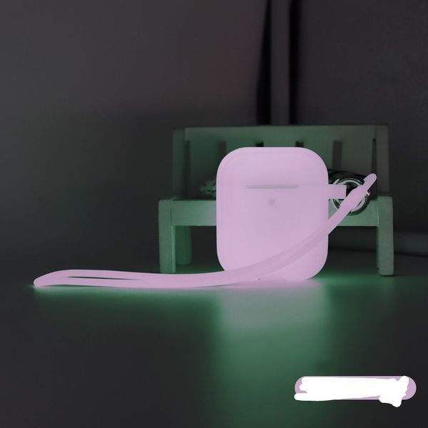 

luminous silicone case for earphone with neck strap anti-lost strap holder for air pods earphone hooks sf epack free