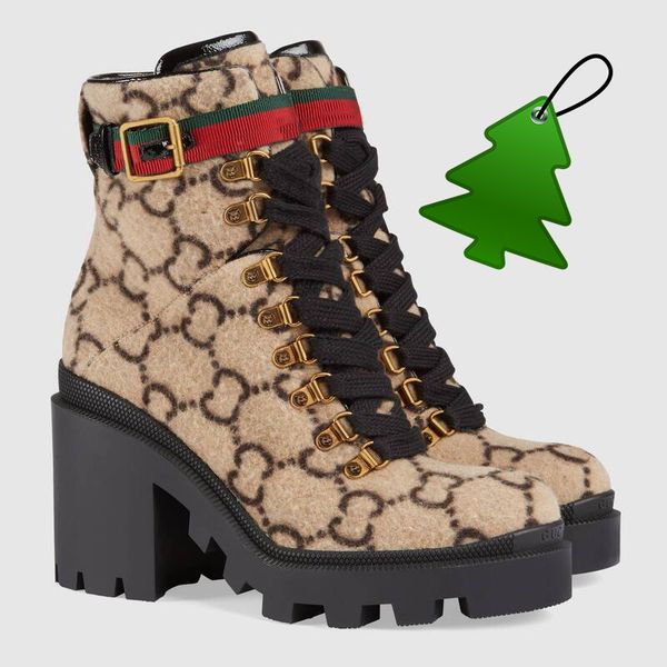 

wool ankle boot beige/ebony women boots lug soled heeled booties lace-up with eyelets women's winter boots 4ab, Black