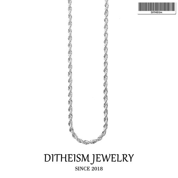 

twisted cord silver chain necklace, fashion jewelry trendy gift in 925 sterling silver jewelry for men boy women girls