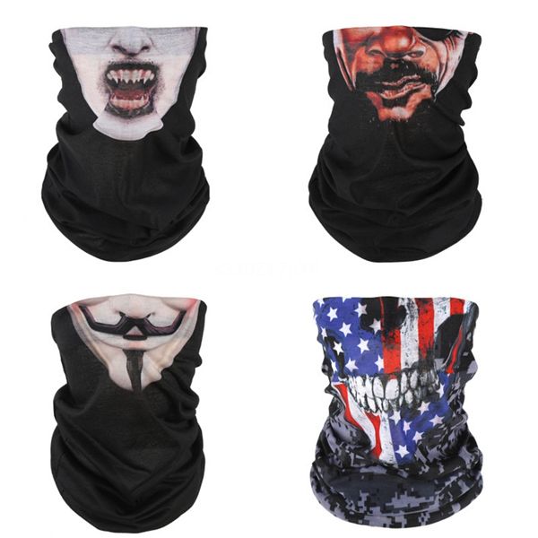 

nktqp summer cycling bicycle mask ride running skull scarf anti-uv headwear face bandana sports fishing magic er mask skull scarf#582, Blue;black