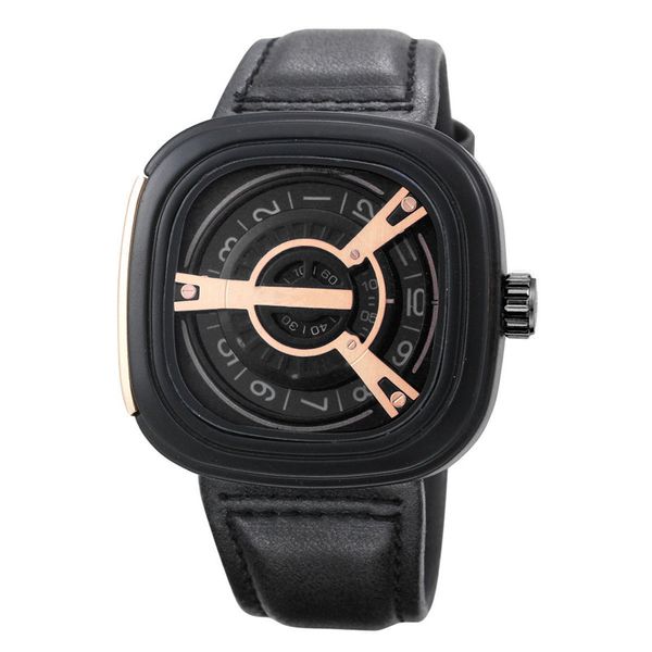 

мужская мода повседневный подарочные часы 2020 business square циферблата кожаный ремешок человек наручные часы новый роскошный конструктор, Slivery;brown