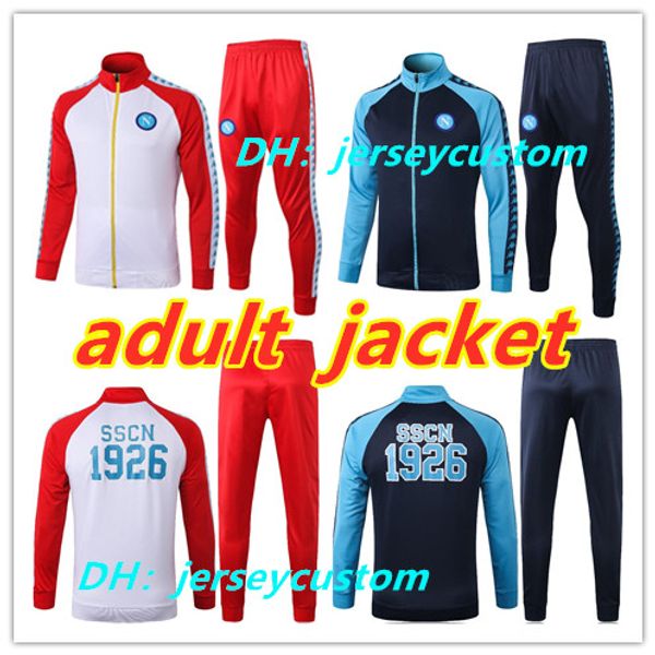 

2019/2020 napoli soccer tracksuit hamsik insigne callejon zielinski 19/20 ssc naples long zipper jacket set 2019 survÃªtement training suit, Black