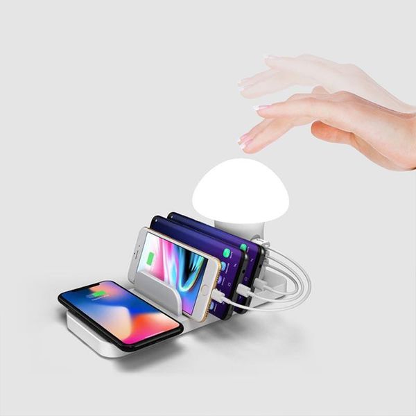 

brelong 1 шт быстрой зарядки 3.0 usb зарядки гриба светодиодные кран свет ночь портативной 3 порта usb хаб зарядного устройство базы