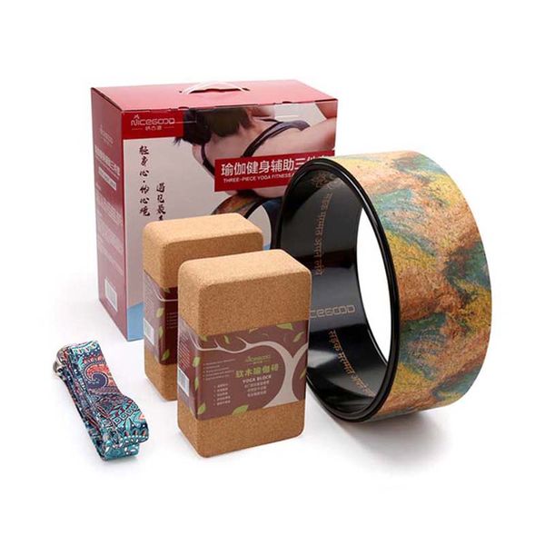 

abs yoga wheel gym fitness anti-slip stretch exercise home pilates ring yoga blocks belt strap ring christmas gift