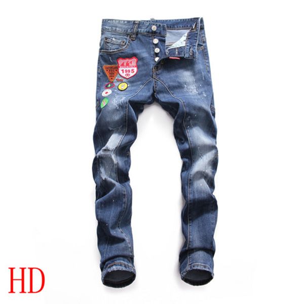 

2019 года новый итальянский дизайн джинсовой марки d мужская марка рваная молния весна лето европейский и американский случайный сильный ден, Blue