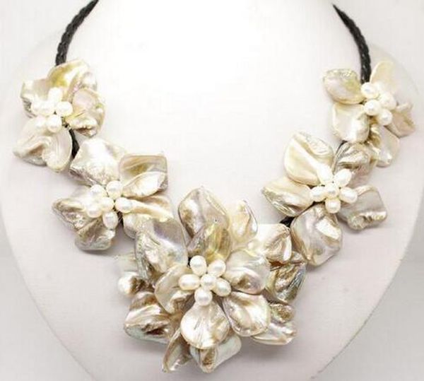 

rare large 15-25mm south sea baroque keshi akoya pearl necklace 18 ", Silver