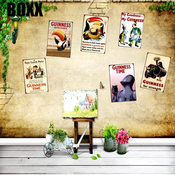 

guinness metal tin sign bar vintage plates shabby chic wall art pub cafe home retro craft decoration 30x20cm