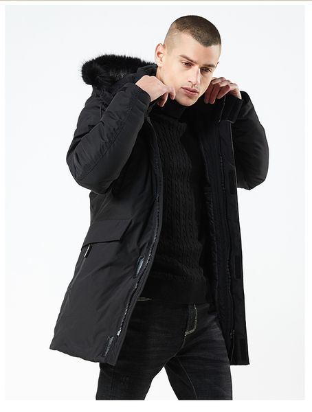 

мода зима новая куртка мужчины повседневная парки теплое пальто парка толстовка с капюшоном предупредить толстые пальто мужская верхняя одеж, Black;brown