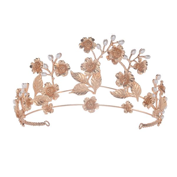 

eseres new fashion pearl women tiara vintage princess headbands bridal hair jewelry, Golden;white