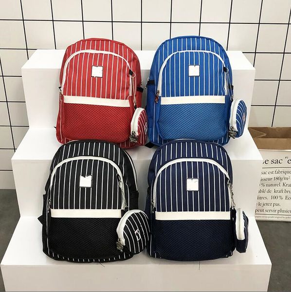 

brand designer backpack fashion women portable striped backpack teenager waterproof school bag outdoor multifunctional travel backpack