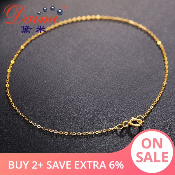 

daimi pure gold bracelet chain 18k yellow gold chain light bracelet, Golden;silver