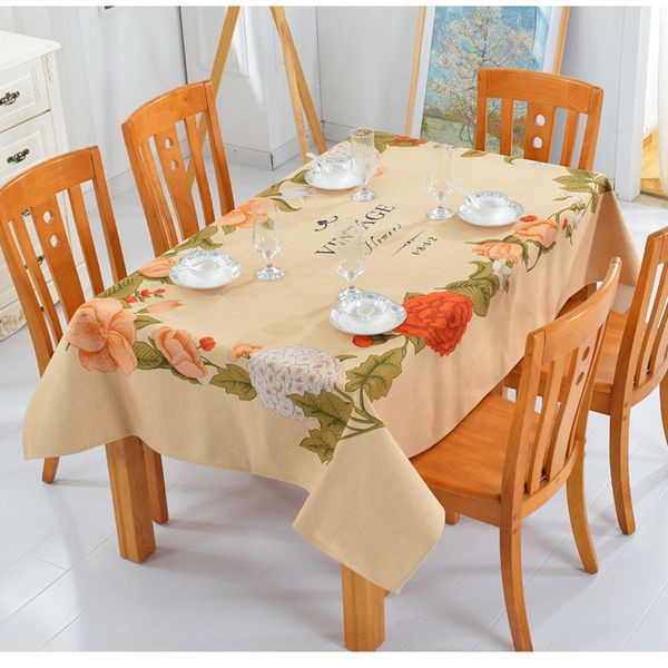 

rural style tablecloth cotton linen table cover home wedding party deco pick