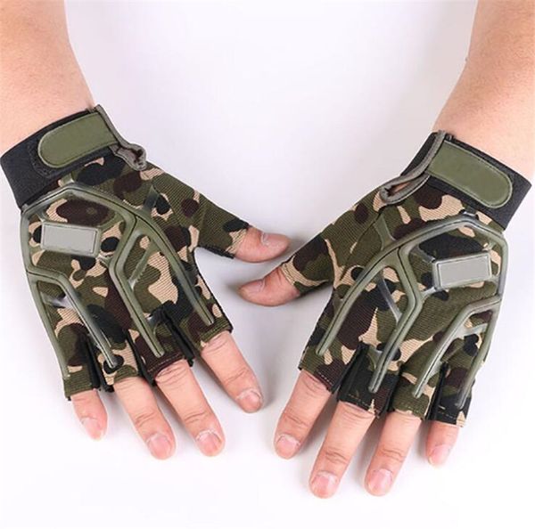 

outdoor tactical gloves army hard knuckle sport hiking anti-slip hunting cycling shooting full finger gloves, Black