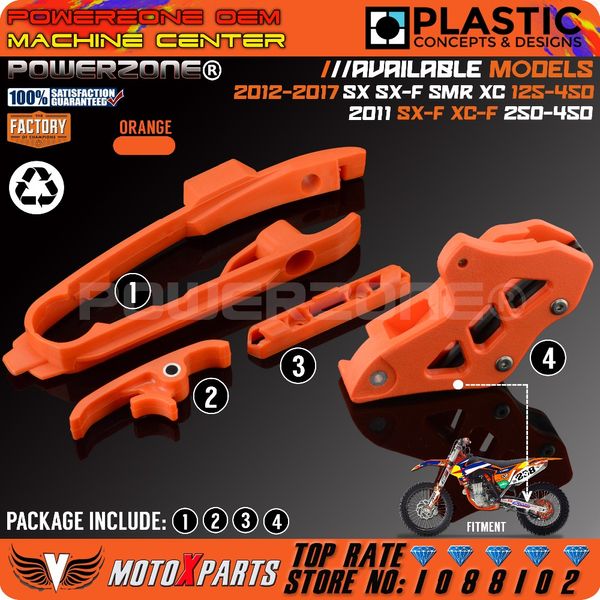 

orange swingarm chain slider kit +cnc chain guard guide + brake hose clamp for sx f smr xc xcf 125 150 200 250 350 450 525