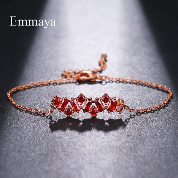 

emmaya fashion modelling alternate arrangement of round and rectangular zirconia adjustable bracelet for women muliticolor party, Black