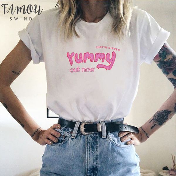 

justin bieber yummy harajuku tshirt tee cotton t shirt men short sleeve t shirt blusas mujer de moda boyfriend gift, White