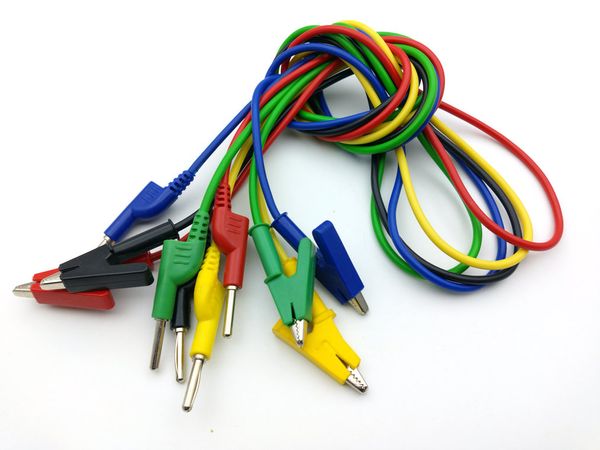 5шт Высококачественный силиконовый кабель Cable Test клип Аллигатор 4мм Banana штепсельной вилки