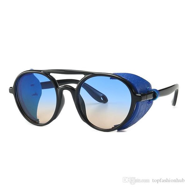 

explosive retro steampunk snakeskin pattern sunglasses european and american street pgraphy round frame uv400 protection sunglasses, White;black