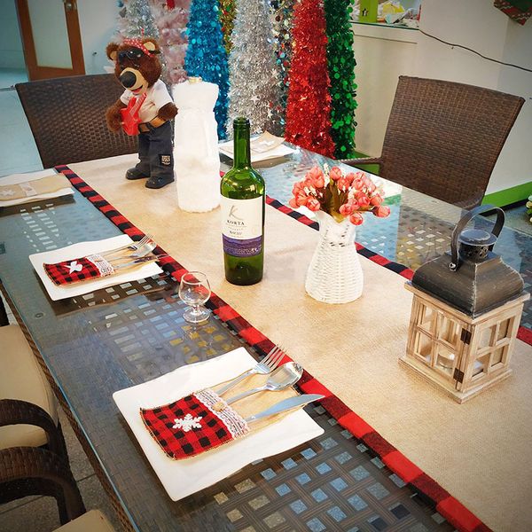 

christmas knife and fork bag christmas decoration gift restaurant decoration gerbera linen cover fa3027