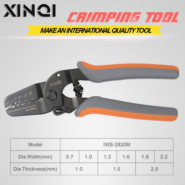 

iws-2820 crimper plier iwiss mini micro open barrel crimping tools for awg28-20 jam molex tyco jst2.54 terminals and connectors