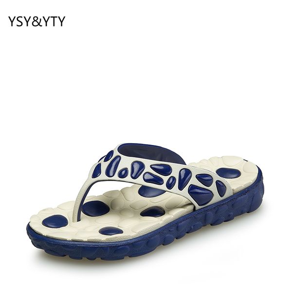 

2019 summer beach personality fashion tide men's word slippers non-slip cool slippers massage bathroom summer, Black