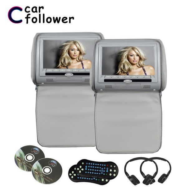 

2pcs 9 inch car headrest monitor dvd mp5 player tft lcd digital screen with usb/sd/ir/fm transmitter/speaker/game remote control