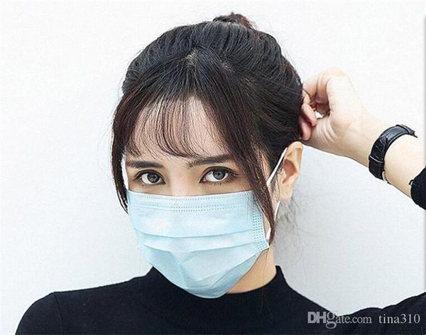 

ce в наличии!! dhl быстрая одноразовая маска для лица гарантия качества meltblown рот mascherine маски для лица nonwove 3 слоя ply anti-dust