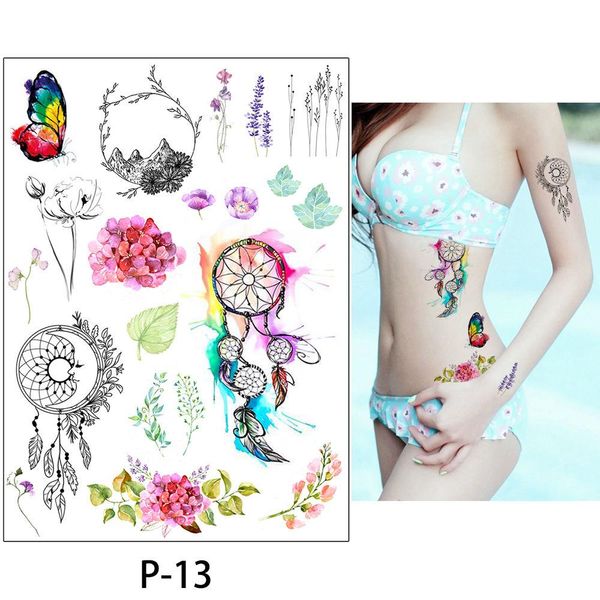 Acheter Beauté Corps Tatouage Temporaire Elk Cerf Motif Femmes Hommes Fleur Bras Jambe Art étanche Tatouage Autocollant Dessin Coloré De 031 Du