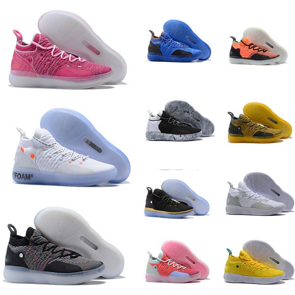 

mens trainers new kd 11 ep orange pink paranoid oreo ice basketball shoes original kevin durant xi kd11 sneakers size 40-46, Black