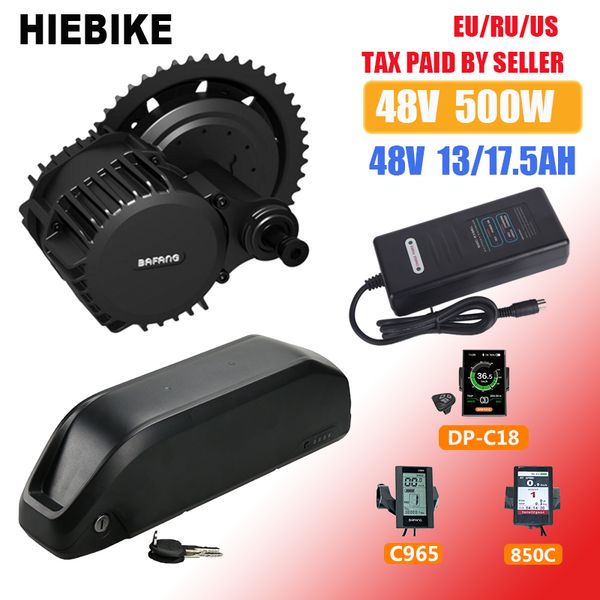 

ebike motor 48v 500w bbs02 with battery 13/17.5ah bafang mid drive motor electric bicycle conversion kit bbs02b with charger