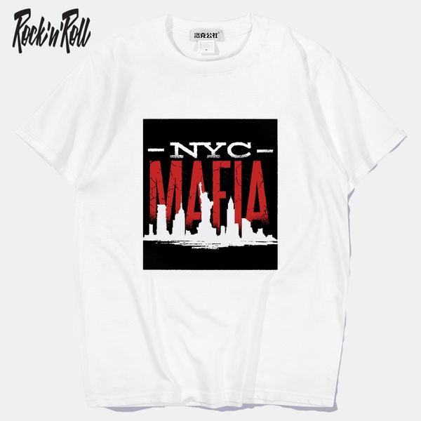

rockinroll men's summer hip hop tshirt short sleeve color contrast flame letter printed streetwear tees cotton cosy t shirts, White;black