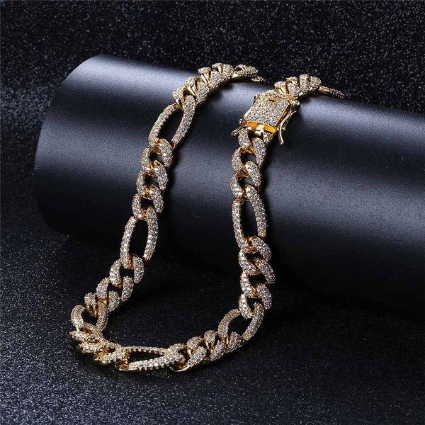 

iced out chains 10mm luxury designer necklace mens hip hop jewelry bling diamond cuban link chain rapper hiphop charms gold silver fashion