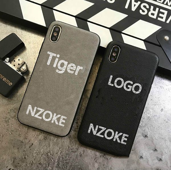 

luxury leather phone case for iphonexsmax xr xs/x 7plus/8plus 7/8 fashion tiger head stamping designer protective back cover-1