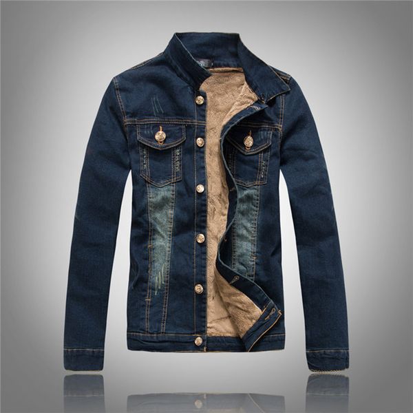

denim jacket autumn winter casual retro long sleeve camperas de hombre 2019 turn-down collar denim jacket coat casaco masculino, Black;brown