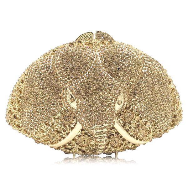 

elephant clutch purse crystal evening bag women party purse hollow out rhinestone wedding clutches crystal bag