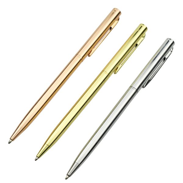 

new pen 60 pcs 1.0mm ballpoint pen or refill 100 pcs metallic signature business office gift gold silver rose gold 3 color, Blue;orange