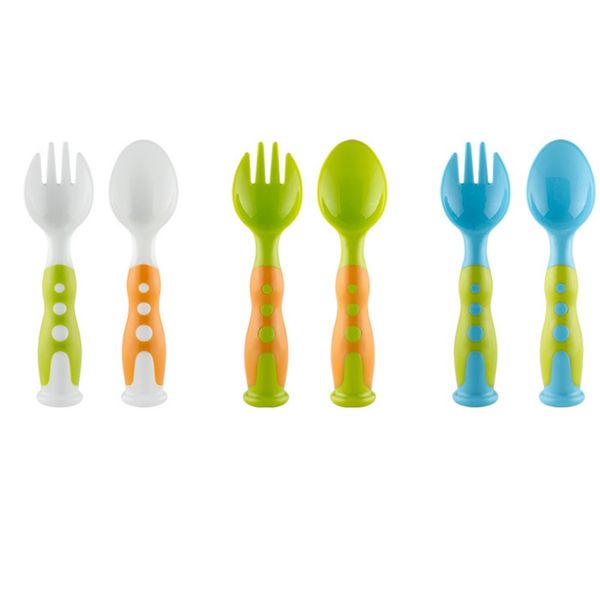 

2 piece fork and spoon set pp safety friendly tableware dinnerware tools for kids kitchen utensil 2pcs/set fa2702