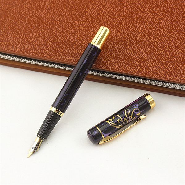 

diamond golden clip metal fountain pen school office stationery calligraphy 0.5mm nib ink pens gift