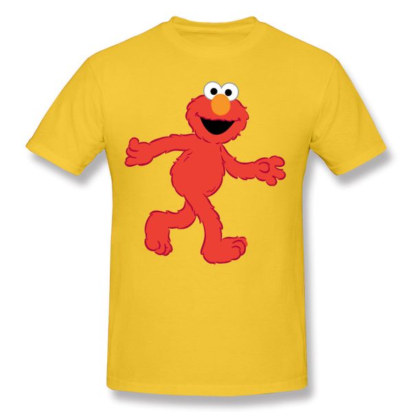 

2020 brand men cotton sesame street elmo t shirts men round neck white short sleeve t shirts big size customized t shirts, White;black