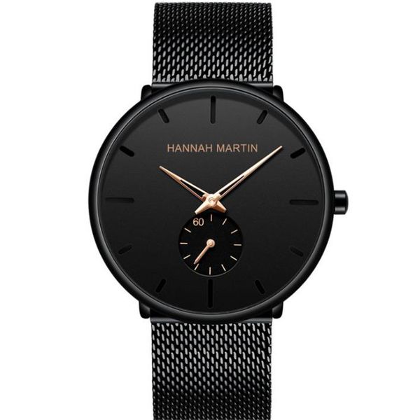 

brand mens watches minimalist black stainless steel quartz wristwatch male fashion analog relogio masculino, Slivery;brown