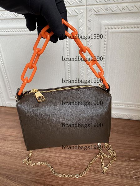 

m68909 fashion bags original canvas genuine leather hobo bags big chain women shoulder bag purse cross body handbag ing