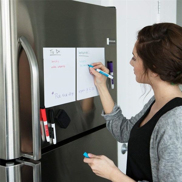 

1pc a5 size magnetic whiteboard fridge magnets dry wipe white board marker eraser writing record message board remind memo pad