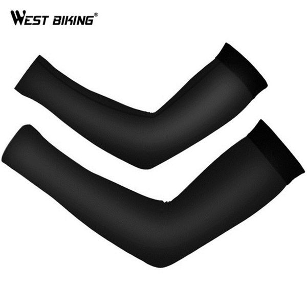 

west biking cycling arm sleeves quick dry sun protection breathable elbow arm cover hiking sports safety men women warmers, Black;gray