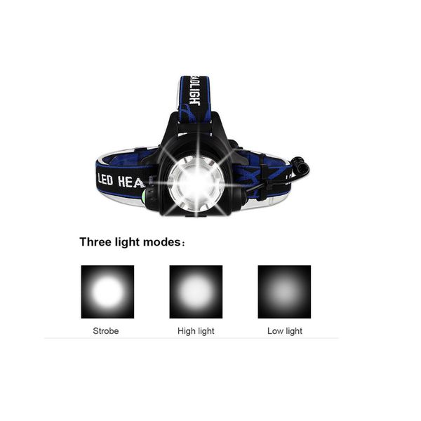

3 moeds 6000lm t6 l2 led headlamp zoomable headlight waterproof head torch for camping hiking walking waterproof adjustable battery included